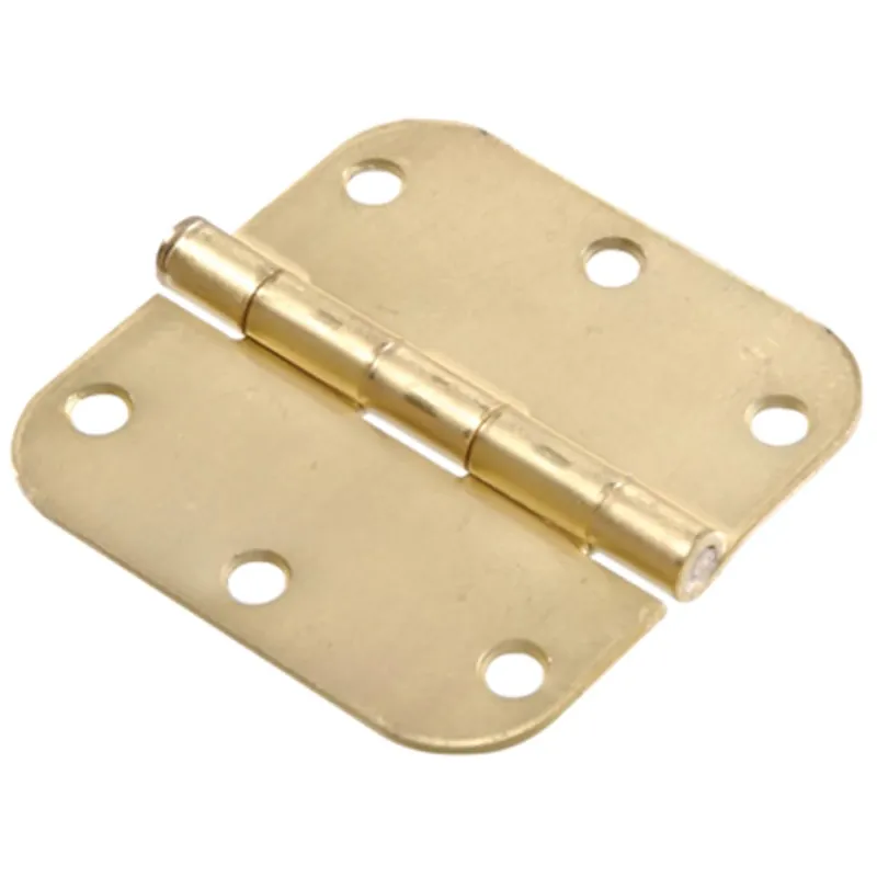 3.5 Inch Residential Door Hinge With 0.62 Inch Round Corners In Satin Brass Finish