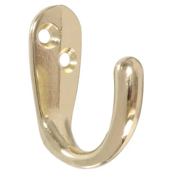 Clothes Hook- Brass Finish 2-Pack Hillman Hooks And Eyes 852082 008236915921