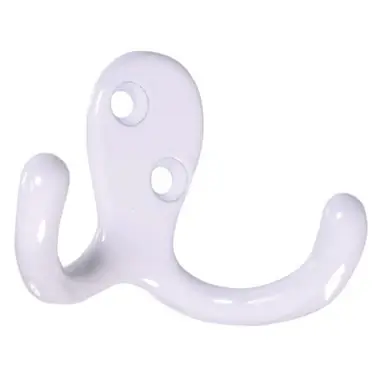 Hillman White Double Clothes Hook