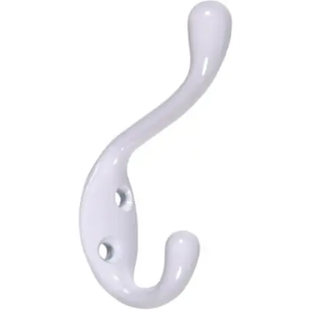 852086 Heavy Duty White Coat And Hat Hook - Single Item