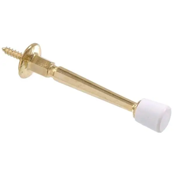3" Utility Rigid Door Stop - Brass Finish - Model 852091 By Hillman Fastener Corp