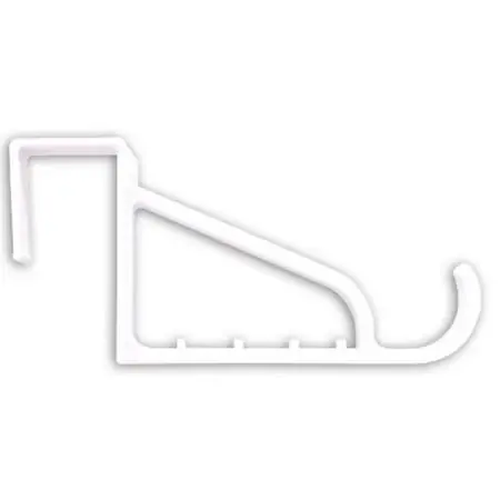 852098 Plastic Over Door Hook - White Adhesive Backed Door Hardware