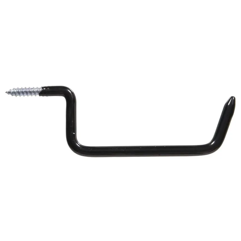 The Hillman Group 6" Ladder Hook, Black Vinyl Coated, 1pk