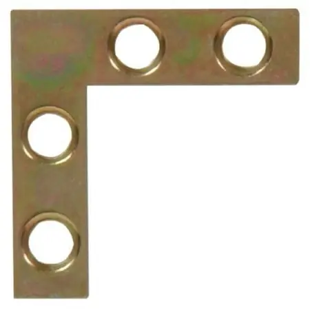 1-1/2" X 3/8" Zinc & Yellow Dichromate Flat Corner Iron - Model 852199