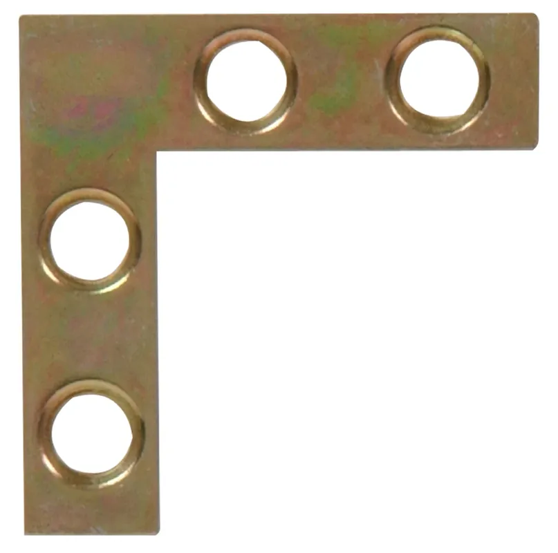 2 X 3/8" Flat Corner Iron - Zinc & Yellow Dichromate Finish - Model 852200
