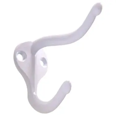 Coat And Hat Hook- White 2-Pack Hillman Hooks And Eyes 852274 008236931457