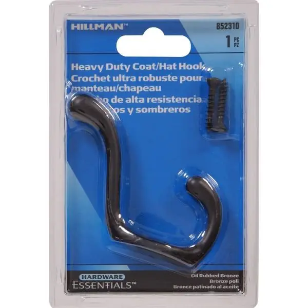 The Hillman GroupThe Hillman Group 852310 Heavy Duty Coat & Hat Hook- Oil Rubbed Bronze 1-Pack