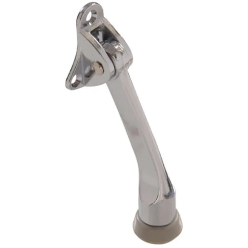 852370 4 Inch Chrome Kickdown Door Stop For Home And Office Use
