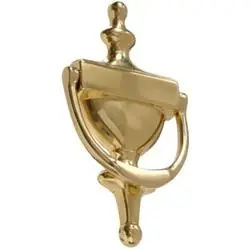 6.5 Inch Solid Brass & Bright Brass Door Knocker - Model 852393