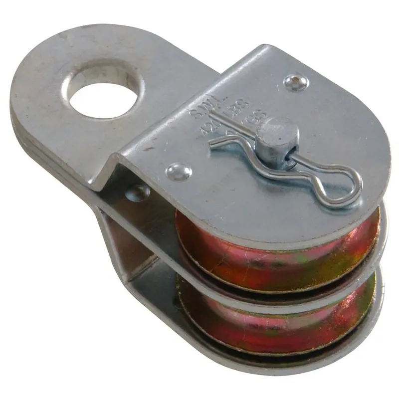 1-1/2 In. Double Sheave Heavy Duty Pulley With Fixed Eye (2-Pack)