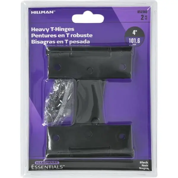 Part 852565 4 Brass Plated Heavy T-Hinge Black Fini, By Hillman, Single Item, G