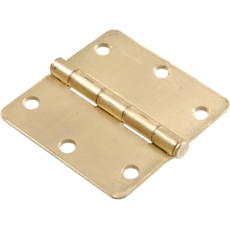 4 Inch Satin Brass Residential Round Corner Door Hinge - Model 852605