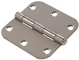 The Hillman Group 852618 3-1/2" Stainless Steel Residential Door Hinge - 5/8 Round Corner - Removable Pin - Full Mortise 1-Pack