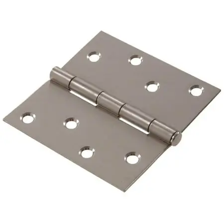 The Hillman Group 852620 4" Stainless Steel Residential Door Hinge - Square Corner - Removable Pin - Full Mortise 1-Pack