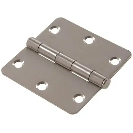 The Hillman Group 852621 3-1/2‘ Stainless Steel Residential Door Hinge - 1/4 Round Corner - Removable Pin - Full Mortise 1-Pack