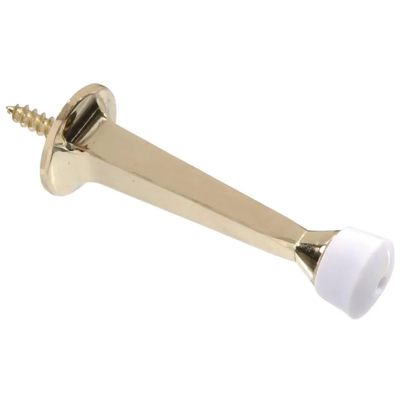3 In. Brass Square Rigid Door Stop (5-Pack)