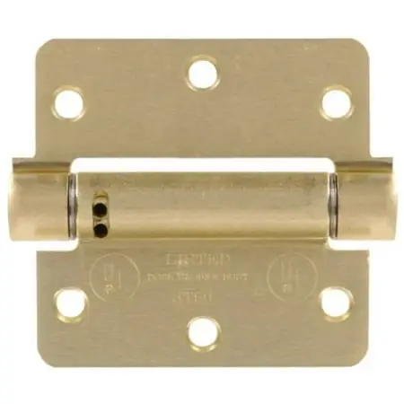 4 Adjustable Spring Hinge - 1/4 Round Corner - Satin Brass Finish 1-Pack 852690
