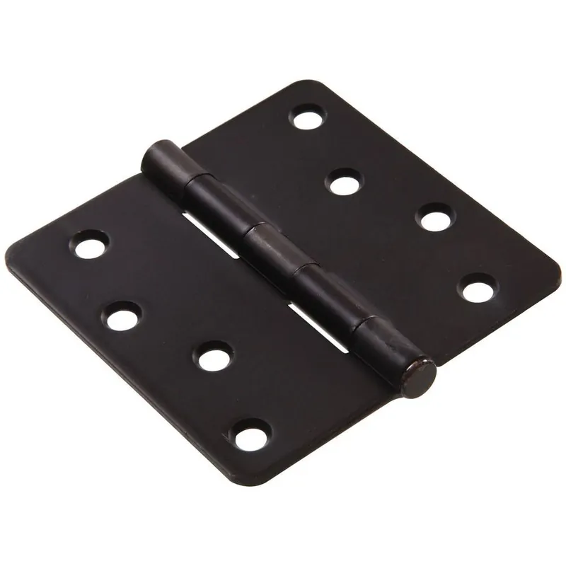 The Hillman Group 852786 4" Residential Door Hinge - 1/4" Round Corner - Removable Pin - Full Mortise - Oil Rubbed Bronze 1-Pack
