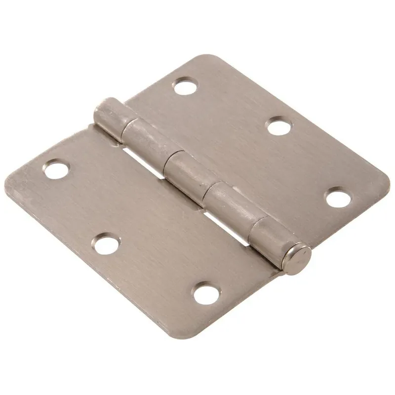 The Hillman Group 852798 3-1/2" Residential Door Hinge - 1/4" Round Corner - Removable Pin - Full Mortise - Satin Nickel 1-Pack