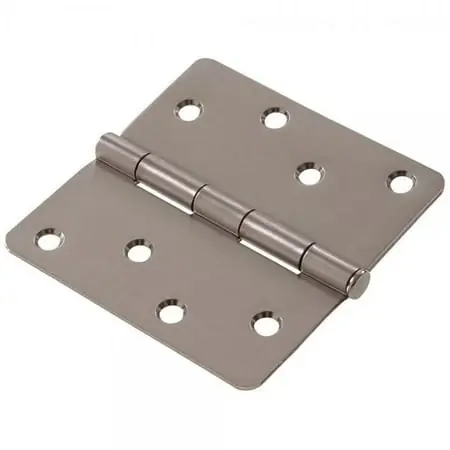 The Hillman Group 852800 4" Stainless Steel Residential Door Hinge - 1/4 Round Corner - Removable Pin - Full Mortise 1-Pack