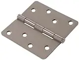The Hillman Group 852810 4" Stainless Steel Residential Door Hinge - 5/8 Round Corner - Removable Pin - Full Mortise 1-Pack