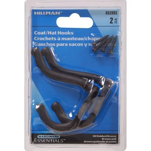Hillman Oil Rubbed Bronze Cupboard Coat & Hat Hook