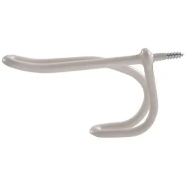 The Hillman Group 852897 Wire Coat & Hat Hook- White Vinyl Coated 2-Pack