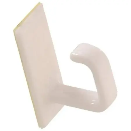Plastic Cup Hook - White - Adhesive Backed - 6 Pack - Model 852974