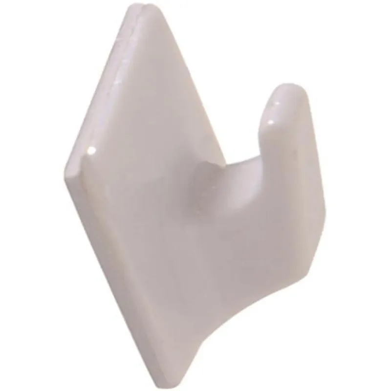 Adhesive Backed White Plastic Small Hook - Model 852975 By Hillman