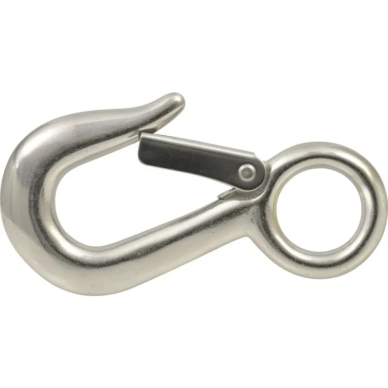 3/4 In. X 3-13/16 In. Stainless Steel Round Fixed Eye Snap Hook (3-Pack)