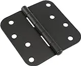 The Hillman Group 853391 4" Residential Door Hinge - 5/8" Round Corner - Removable Pin - Full Mortise - Oil Rubbed Bronze 1-Pack
