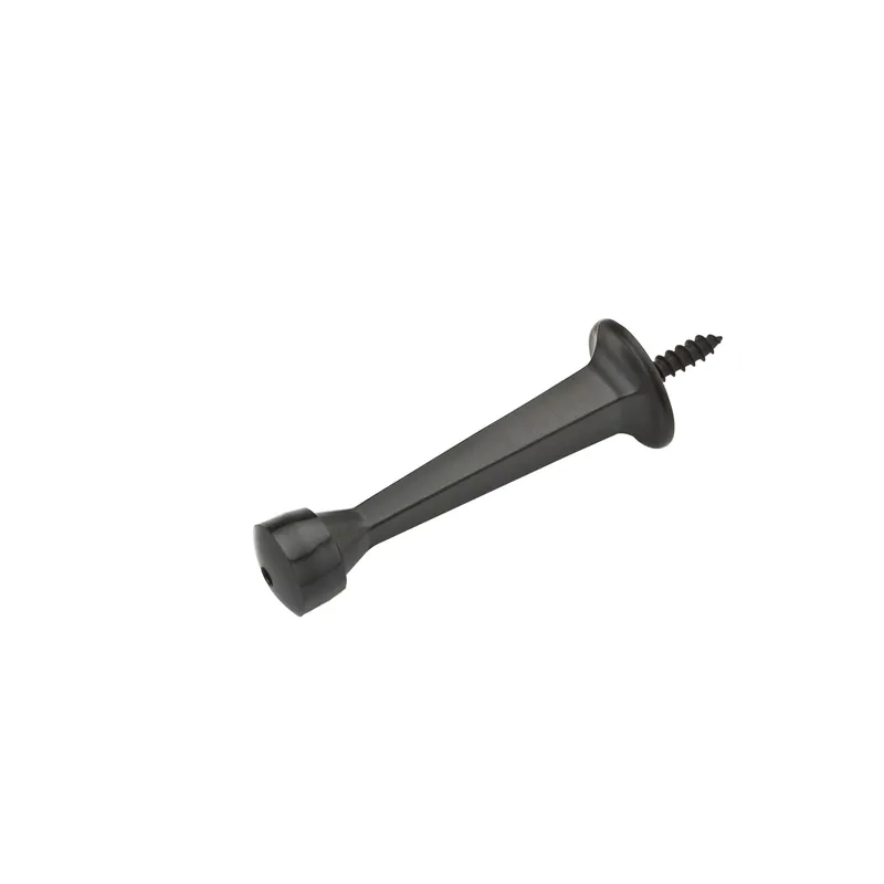Doorstop, Wall-Mount, Square, Rigid, Oil-Rubbed Bronze, 3 In.