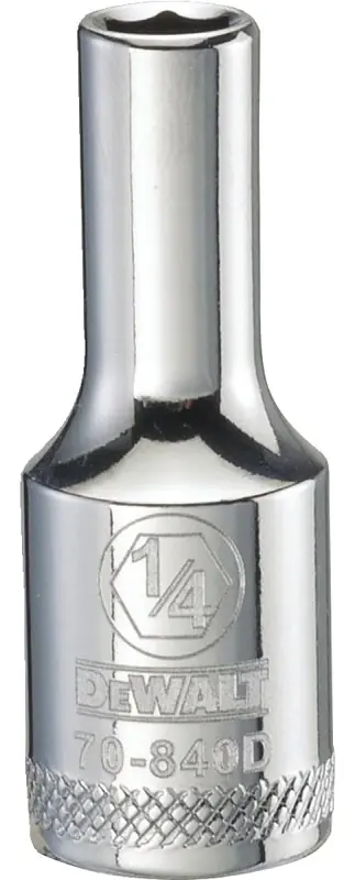 SAE Socket, Deep, 6-Point, 1/4 In., 3/8 In. Drive