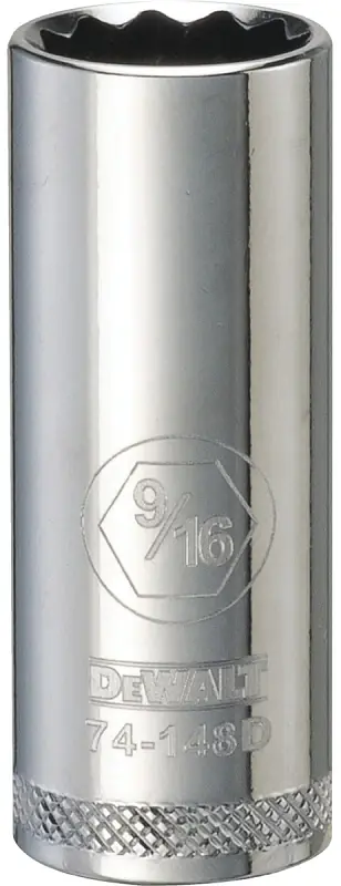 SAE Socket, Deep, 12-Point, 9/16 In., 3/8 In. Drive