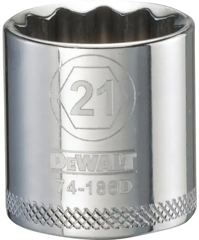 Metric Shallow Socket, 12-Point, 3/8 In. Drive, 21mm