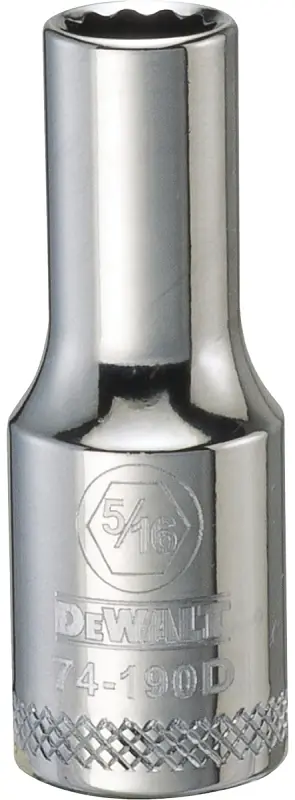 SAE Socket, Deep, 12-Point, 5/16 In., 3/8 In. Drive