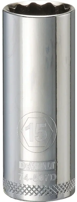 Metric Deep Socket, 12-Point, 3/8 In. Drive, 15mm