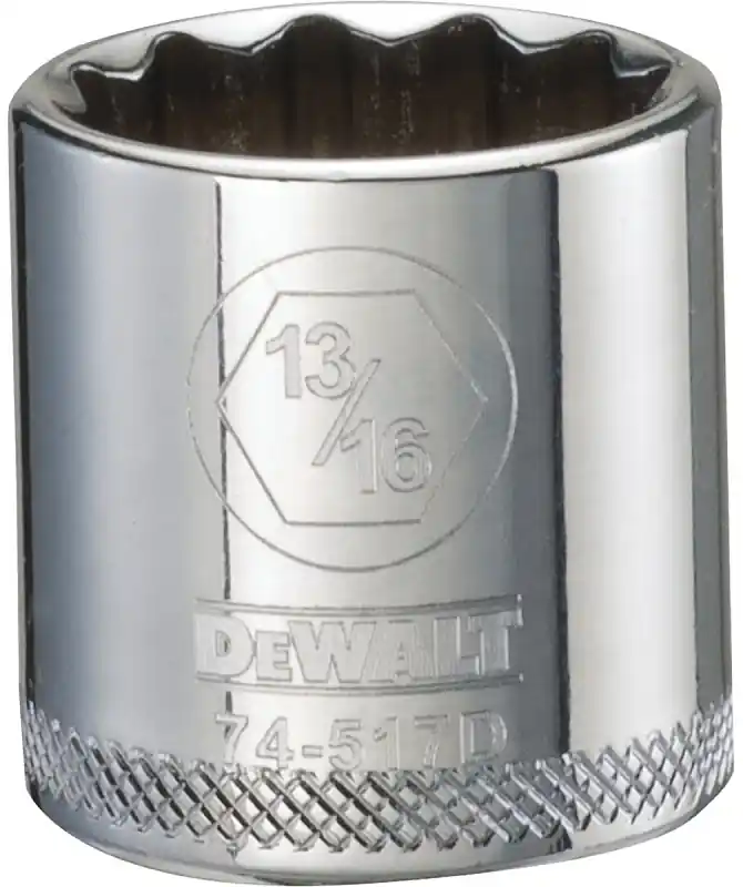 SAE Socket, Shallow, 12-Point, 13/16 In., 3/8 In. Drive