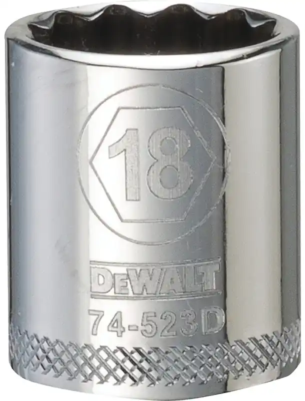 Metric Shallow Socket, 12-Point, 3/8 In. Drive, 18mm