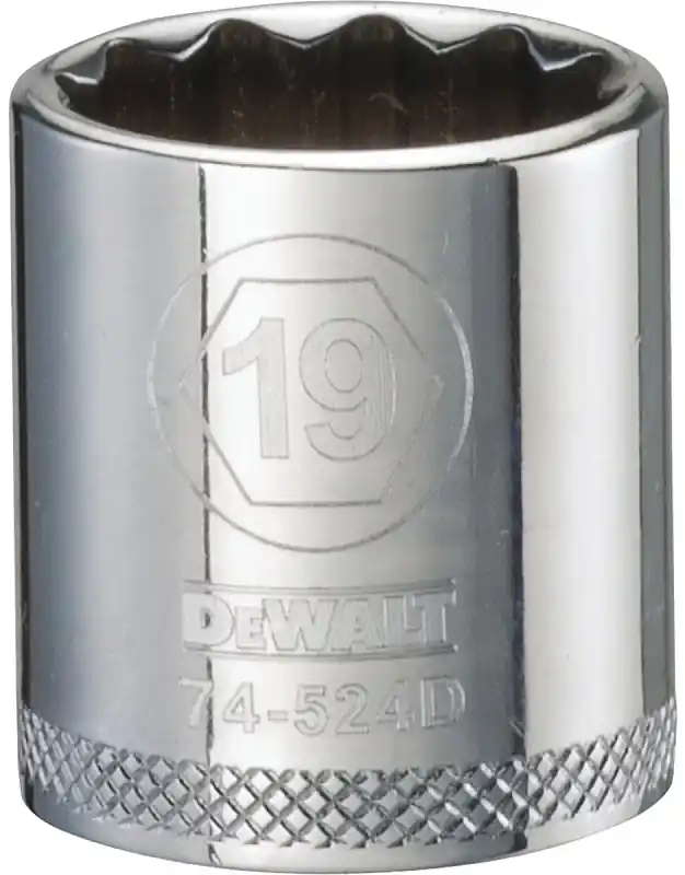Metric Shallow Socket, 12-Point, 3/8 In. Drive, 19mm