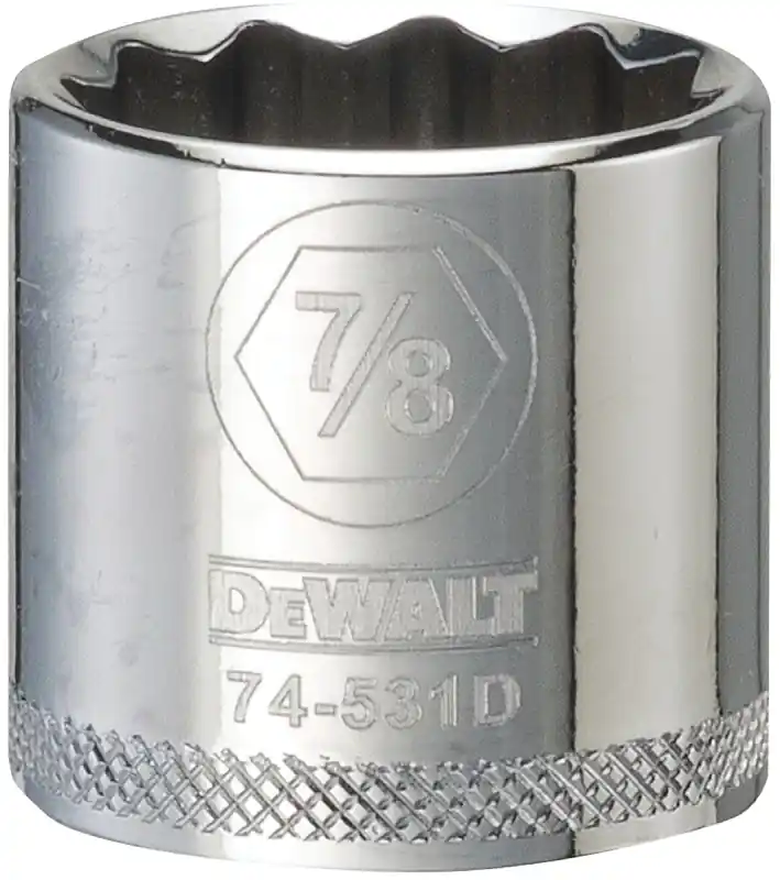 SAE Socket, Shallow, 12-Point, 7/8 In., 3/8 In. Drive