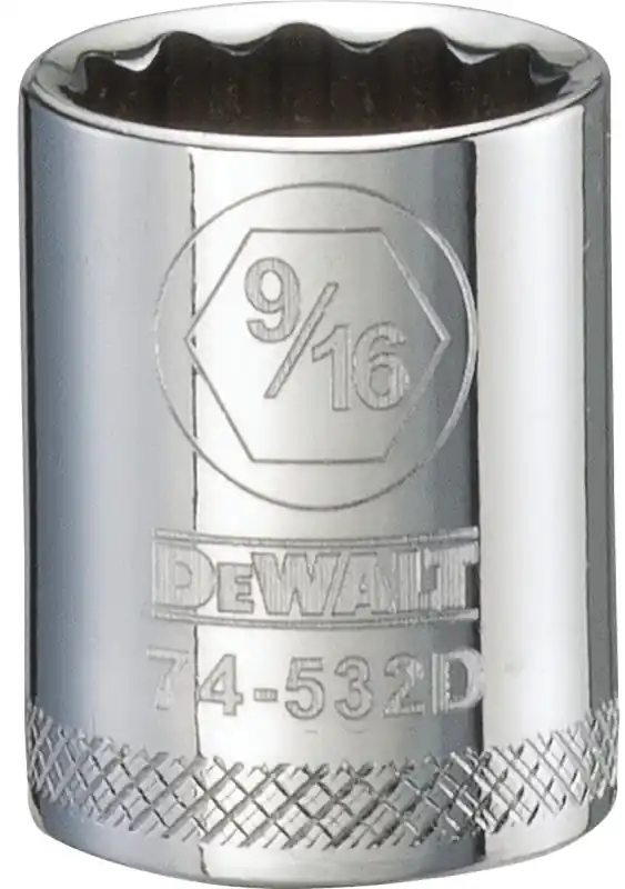 SAE Socket, Shallow, 12-Point, 9/16 In., 3/8 In. Drive