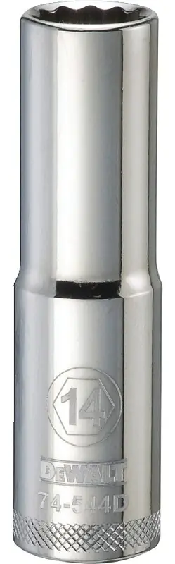 Metric Deep Socket, 12-Point, 1/2 In. Drive, 14mm
