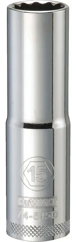 Metric Deep Socket, 12-Point, 1/2 In. Drive, 15mm