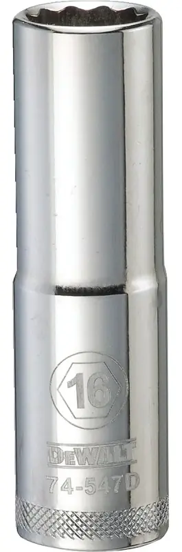 Metric Deep Socket, 12-Point, 1/2 In. Drive, 16mm