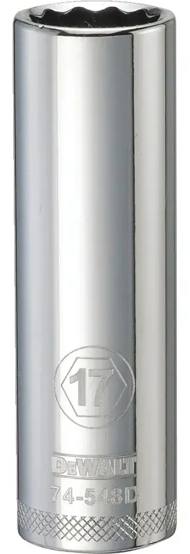 Metric Deep Socket, 12-Point, 1/2 In. Drive, 17mm
