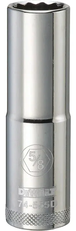 SAE Socket, Deep, 12-Point, 5/8 In., 1/2 In. Drive