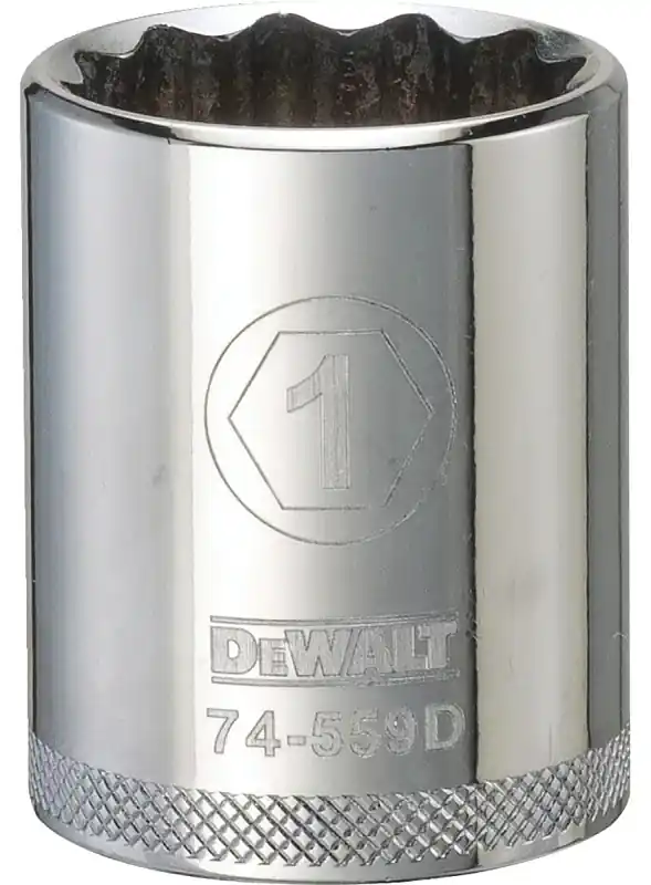 SAE Socket, Shallow, 12-Point, 1 In., 1/2 In. Drive