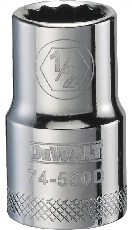 SAE Socket, Shallow, 12-Point, 1/2 In., 1/2 In. Drive