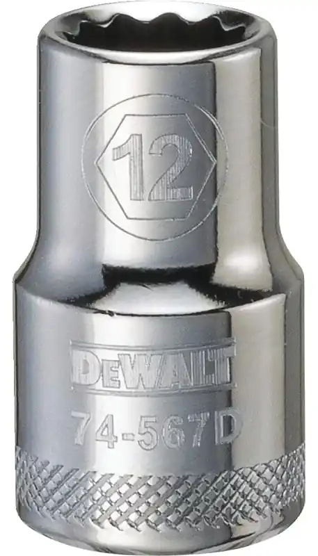 Metric Shallow Socket, 12-Point, 1/2 In. Drive, 12mm